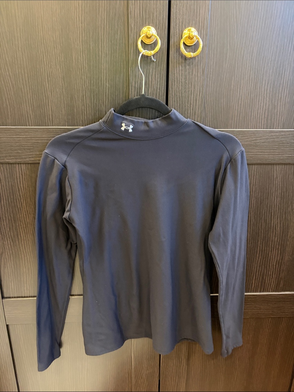 Womens Under Armour Coldgear Black Long-Sleeve Performance Top with Mock Neck